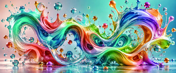 Art liquide Vagues liquides multicolores et gouttes brillantes pour sublimation sur mug