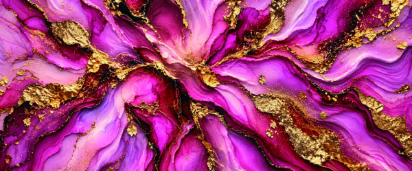 Merbré rose et or Motif marbré rose, violet et fuchsia avec effets de dorures pour mug
