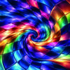 Spirale Spirale géométrique multicolore sur fond sombre pour sublimation sur mug