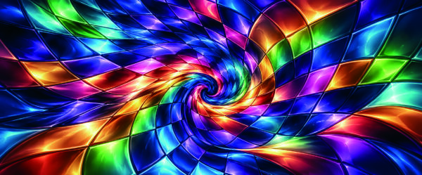 Spirale Spirale géométrique multicolore sur fond sombre pour sublimation sur mug