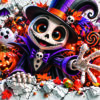 Lot de 5 dessins Halloween pour sublimation sur mugs 11 oz.